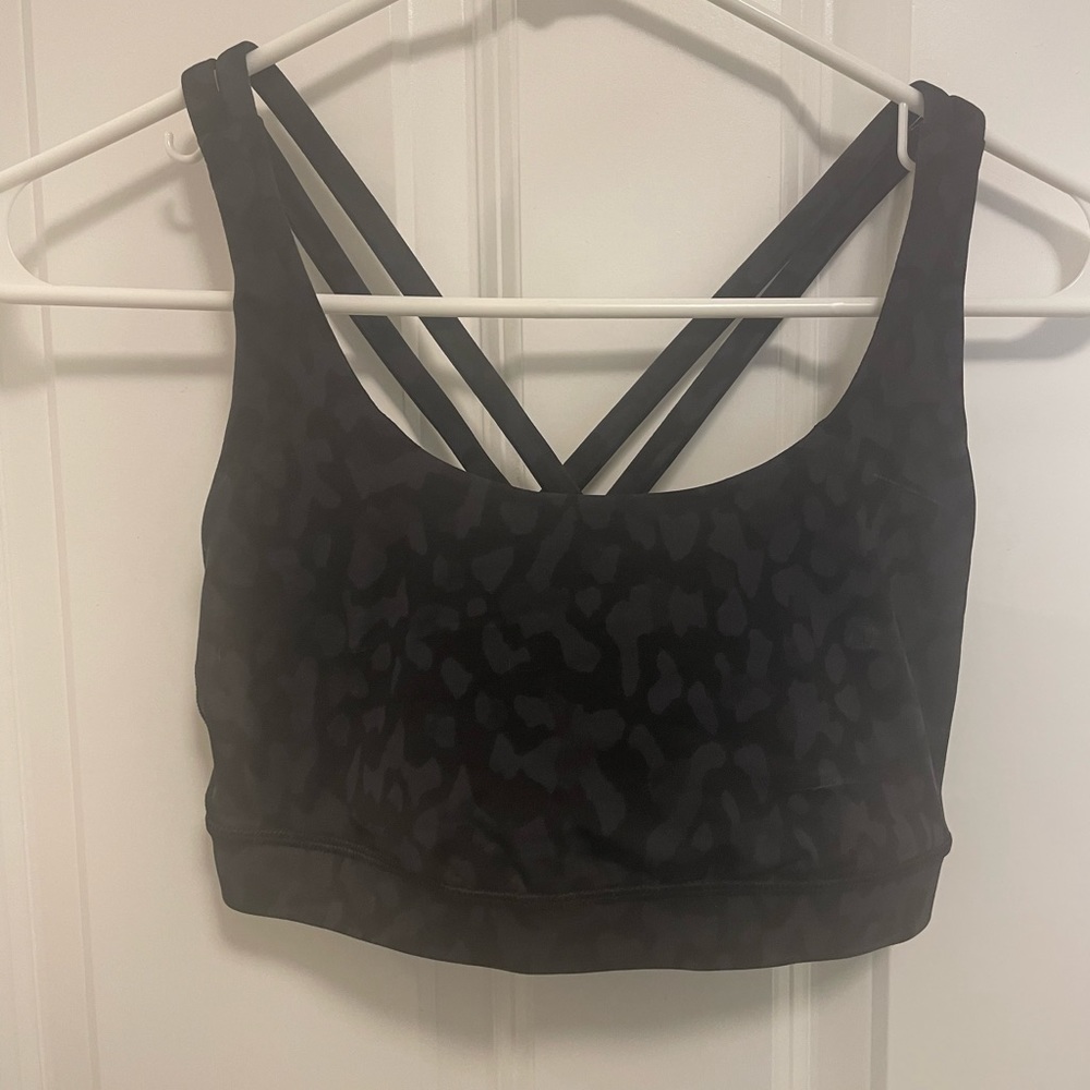 Lululemon Energy Bra- Black Cheetah Print